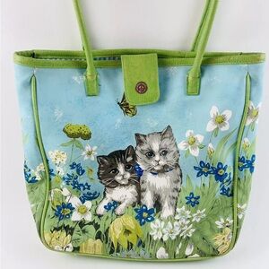 Floral Cat Tote Bag